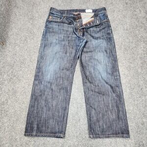 Hugo Boss Jeans Mens‎ 36x28 Dark Blue Comfort Fit Button Fly Denim Baggy Pants